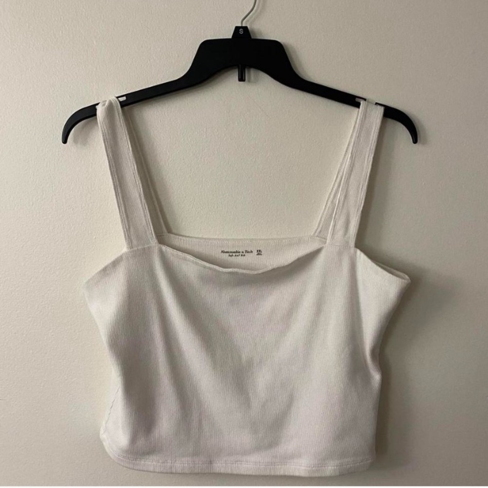Abercrombie and Fitch Soft A&F Ribbed White Cropped Tank Top Size XXL